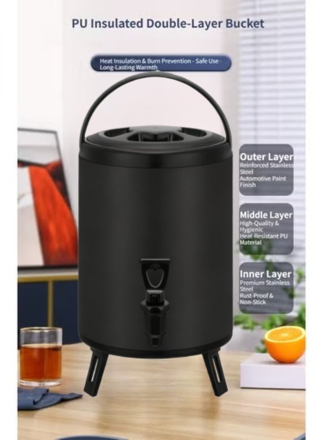 ✨10L Black Insulated Drink Dispenser✨ Stainless Steel Beverage Bucket for Saudi Family Gatherings & Commercial Use | 12H Hot/Cold | Drip-Free Tap - Image 4
