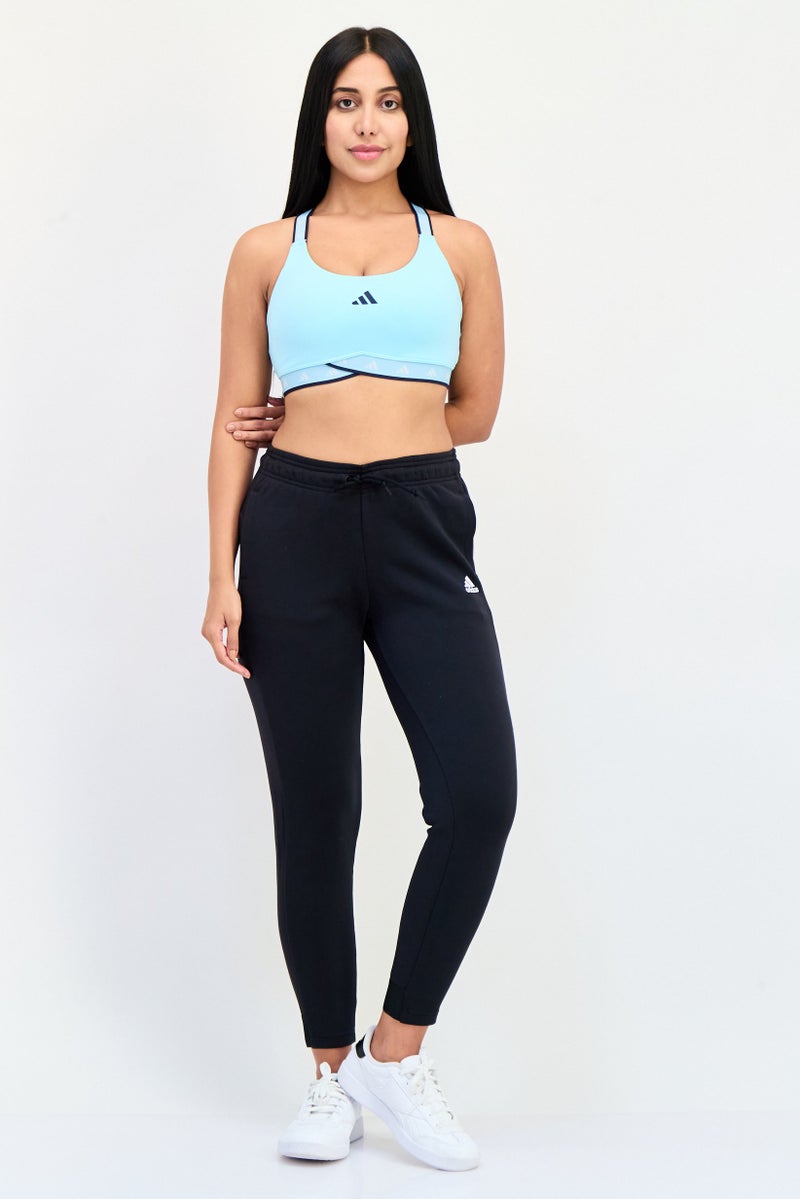 Adidas Women Brand Logo Padded Sports Bra, Turquoise - Image 4