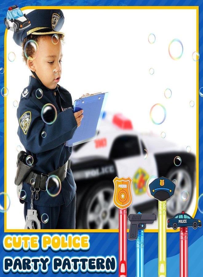 Rotatingpals 24 Pcs Police Party Favors for Kids Cop Themed Mini Bubble Wands Bulk Gift Police Bubble Wands for Birthday Party Supplies, Classroom Prizes, Piñata Fillers Goodie Bag, 4 Styles - Image 3