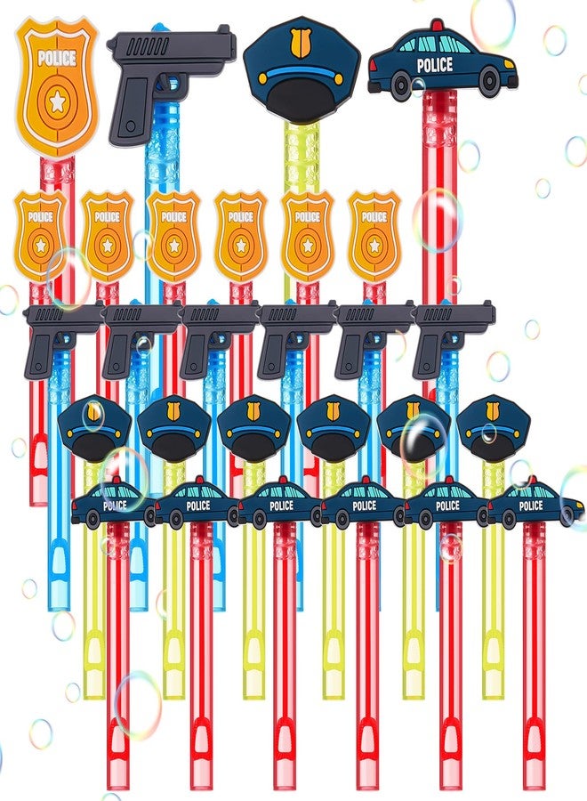 Rotatingpals 24 Pcs Police Party Favors for Kids Cop Themed Mini Bubble Wands Bulk Gift Police Bubble Wands for Birthday Party Supplies, Classroom Prizes, Piñata Fillers Goodie Bag, 4 Styles - Image 1