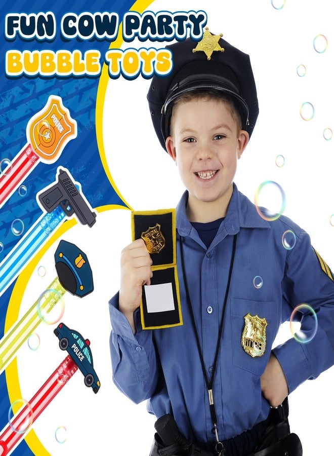 Rotatingpals 24 Pcs Police Party Favors for Kids Cop Themed Mini Bubble Wands Bulk Gift Police Bubble Wands for Birthday Party Supplies, Classroom Prizes, Piñata Fillers Goodie Bag, 4 Styles - Image 4