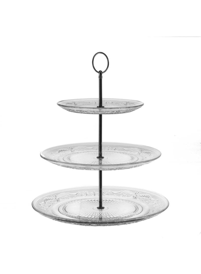 SG 3 Tier Glass Serving Plate Stand