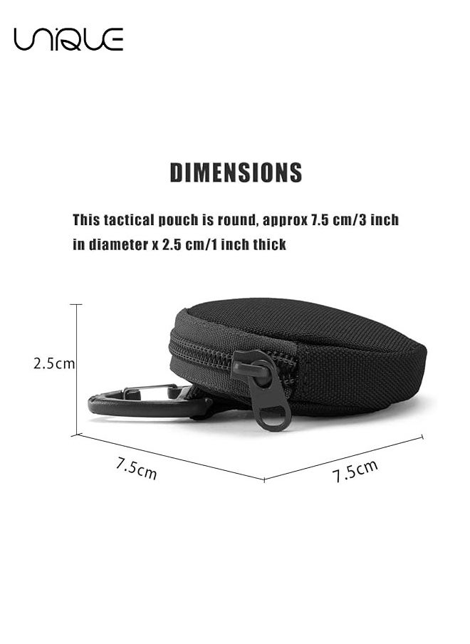 Unique 2Pcs Coin Pouch Holder, Upgraded Tactical EDC Pouches, Small Keychain Coin Purse with Triangle Buckle for Outdoor Travelling, Hiking, Fishing, Cycling, Hunting, etc  - Image 2