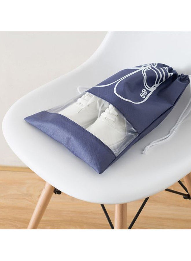 NIBEMINENT 4-Piece Waterproof Shoe Storage Bag Set Navy Blue/White  - Image 2