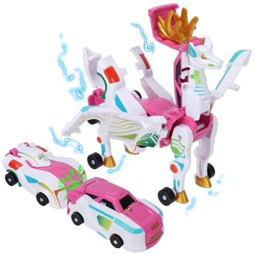SOYUOI 2in1 Mars Deer Transformation Car Toy Magnetic Collision Robot Dinosaur Deformation Toy for Kids Exciting Gift for Boys and Girls Perfect for Birthdays and Christmas Pink - Image 1