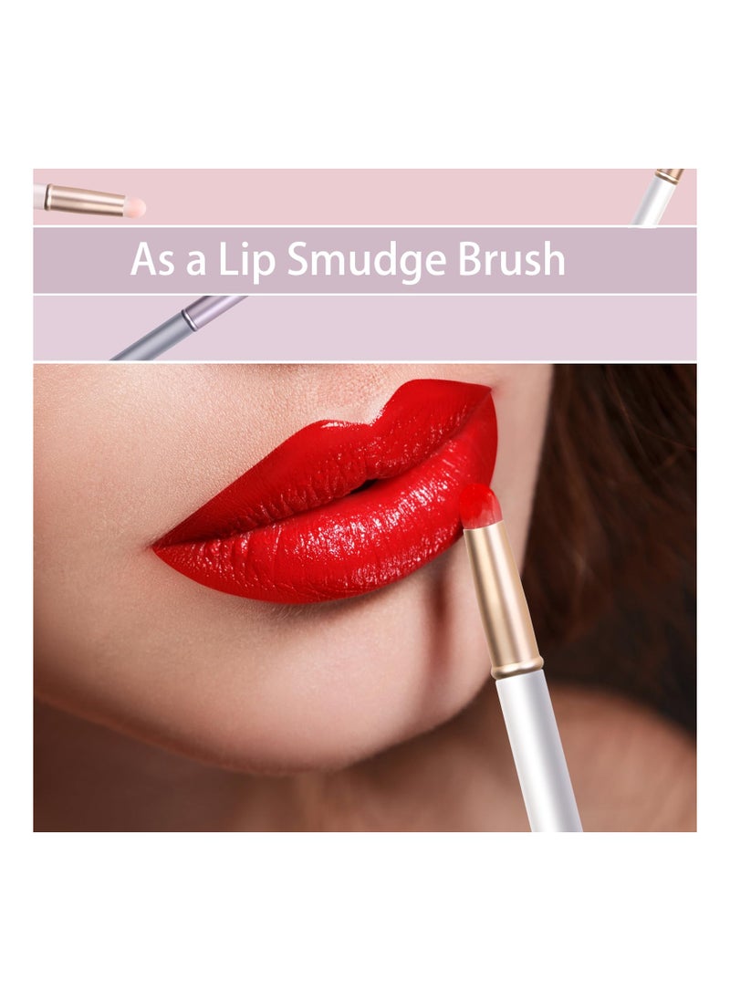 KASTWAVE Lip Blending Brush with Lid 6 Pcs Lip Smudge Brush Spot Concealer Brush Professional Lip Gloss Applicators Portable Multi purpose Makeup Blending Brush for Lipstick Gloss Creams  - Image 2