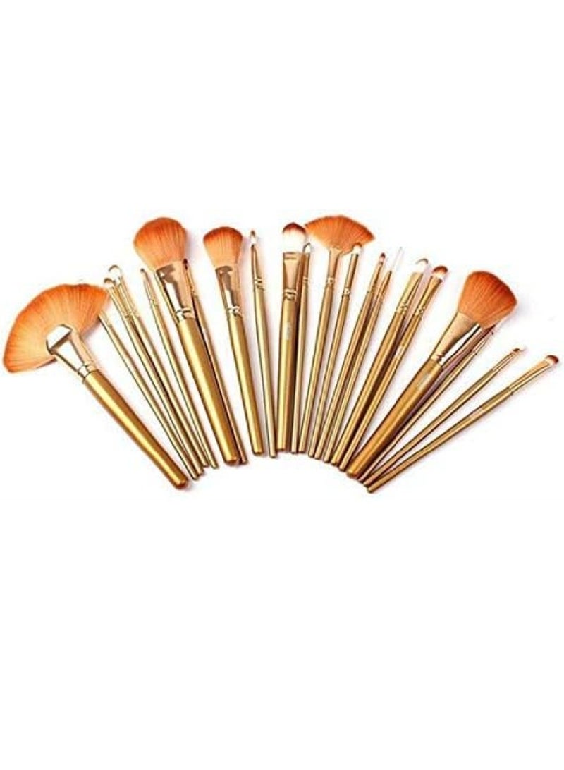 Generic Professional makeup brush set set of 24 hair brushes with leather case - Image 1