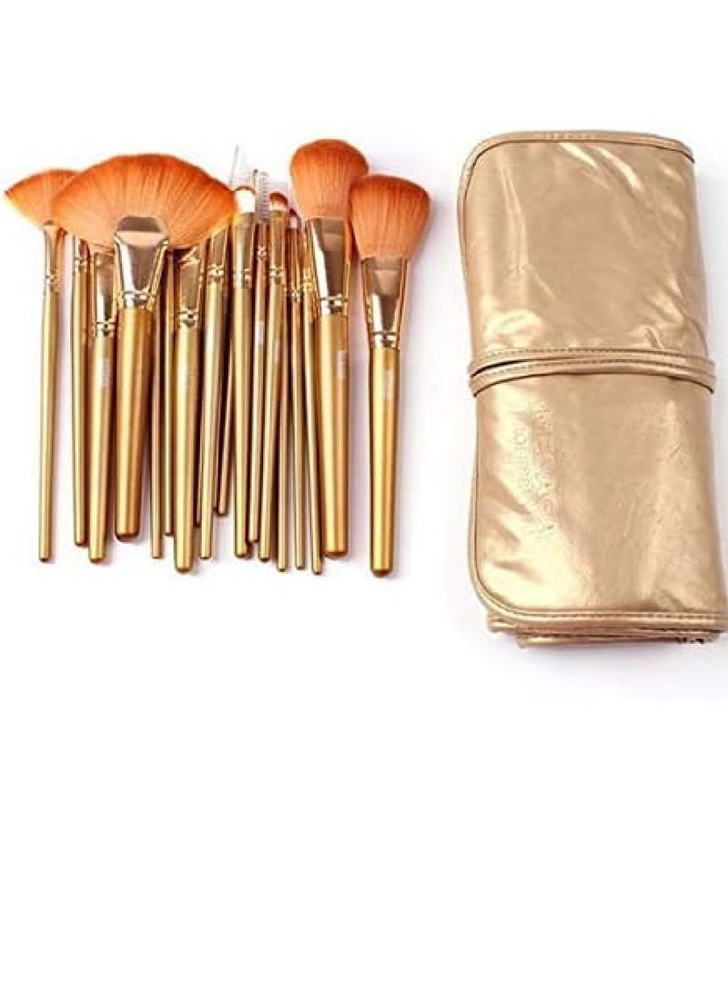 Generic Professional makeup brush set set of 24 hair brushes with leather case - Image 5