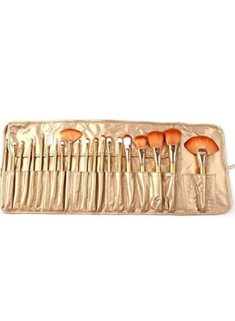 Generic Professional makeup brush set set of 24 hair brushes with leather case - Image 3