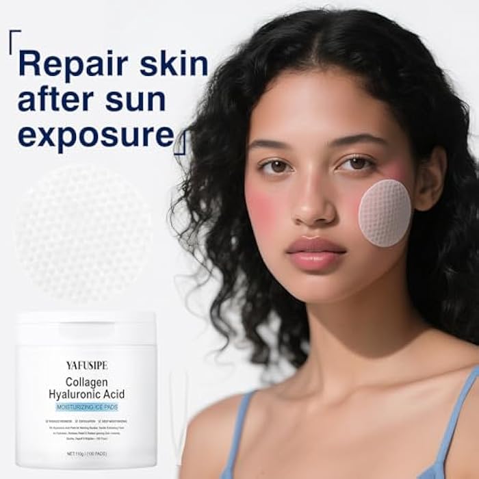 YAFUSIPE 3% Hyaluronic Acid Collagen Peptide Toner Pad, Hyaluronic Acid Toners Facial Pads Jelly Pad for Face Hydrating Facial Treatment Toner Cotton Wipe for Women Smoothing All Skin Types 100 Pads - Image 5