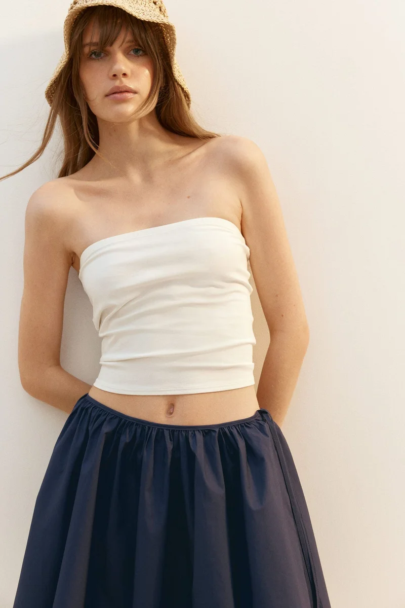 H&M Tie-detail circular mini skirt