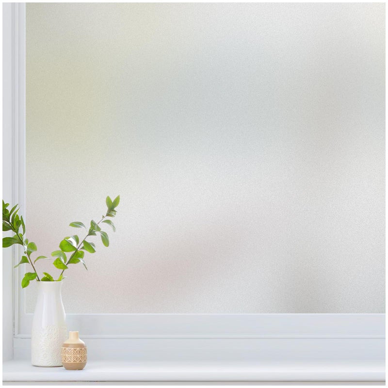 Haton Window Privacy Film Frosted Glass for Bathroom, Static Cling UV Sun Blocking Window Clings, Opaque Decorative Coverings Removable Sticker Heat Control Tint for Home Door, Pure 17.5" x 78.7" - Image 1