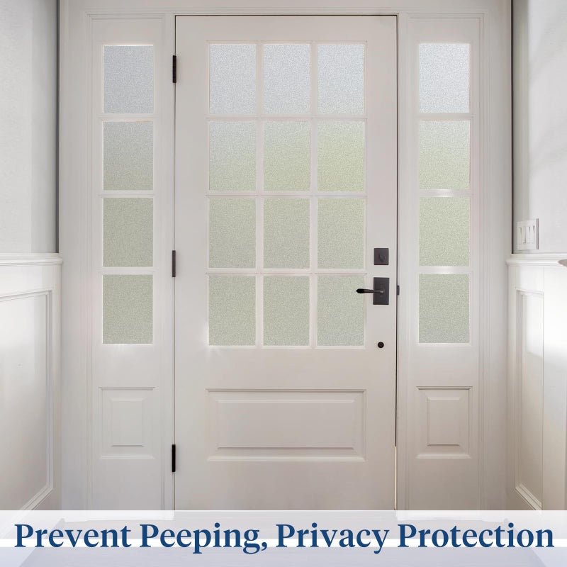 Haton Window Privacy Film Frosted Glass for Bathroom, Static Cling UV Sun Blocking Window Clings, Opaque Decorative Coverings Removable Sticker Heat Control Tint for Home Door, Pure 17.5" x 78.7" - Image 3