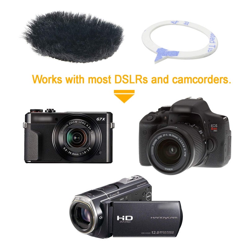 SUNMON Camera Mic Windscreen Dead Cat, Furry Camera Wind Muff Wind Cover for Canon G7X Mark II,Sony,Samsung,etc DSLR Mic Outdoor Windshield (8 Pack) - Image 4