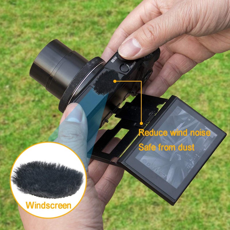 SUNMON Camera Mic Windscreen Dead Cat, Furry Camera Wind Muff Wind Cover for Canon G7X Mark II,Sony,Samsung,etc DSLR Mic Outdoor Windshield (8 Pack) - Image 2