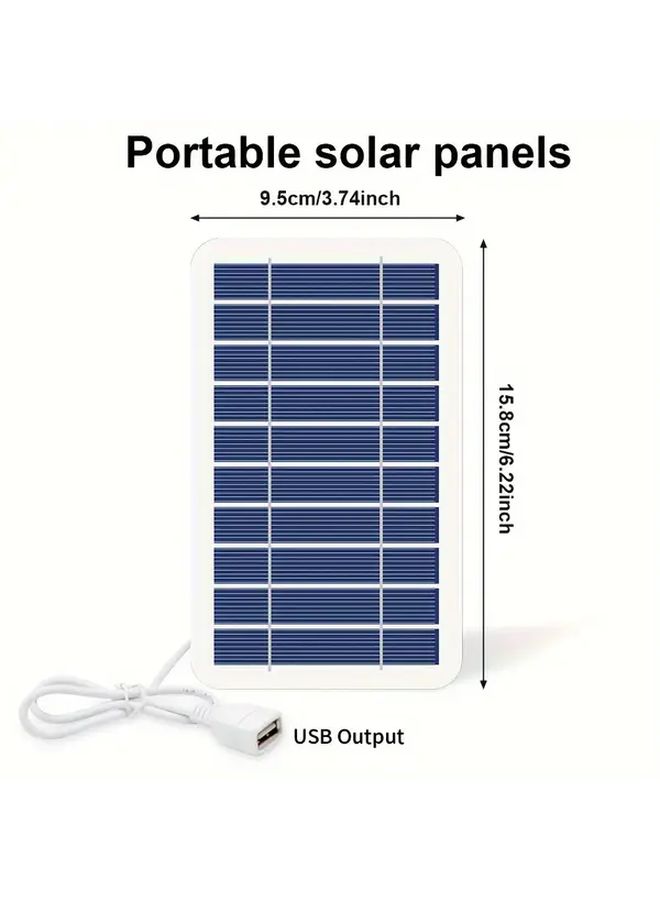 لوحة شحن USB تعمل بالطاقة الشمسية بقدرة 2 واط محمولة للتخييم في الهواء الطلق والسفر والطوارئ الكهربائية - Image 3