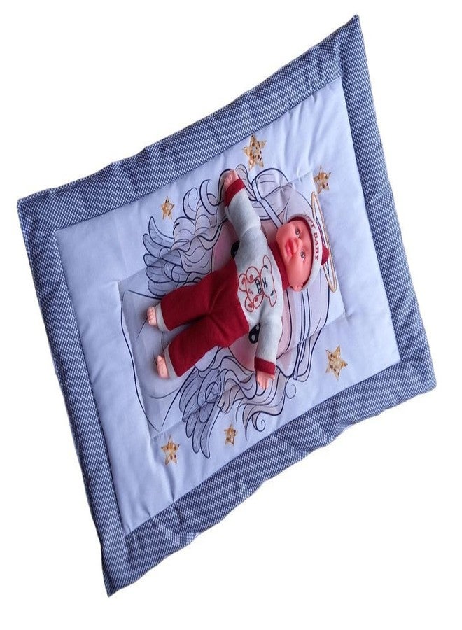 ONDOLL Combo Newborn Baby Pom Pom Cotton Baby Bed | Godari | Cradle Bed | Crib Sheet | Changing Mat Baby Godadi | Godari | Bedding Set | Mattress_Pack of 2 Piece_(20 * 30 Inch)_(V_i_668715_Multicolor) - Image 2