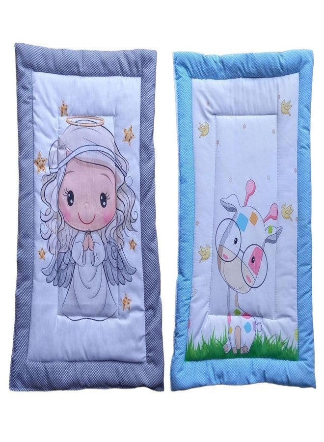 ONDOLL Combo Newborn Baby Pom Pom Cotton Baby Bed | Godari | Cradle Bed | Crib Sheet | Changing Mat Baby Godadi | Godari | Bedding Set | Mattress_Pack of 2 Piece_(20 * 30 Inch)_(V_i_668715_Multicolor) - Image 1