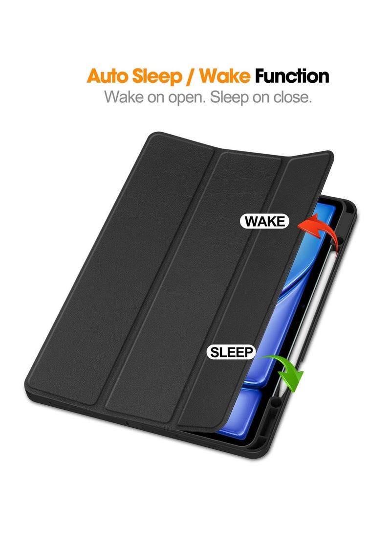 DUSALA Case for IPad Air 13 Inch Case 2024 with Pencil Holder Auto Sleep/Wake Slim Cover for IPad 13'' Case (Black) - Image 3