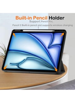 DUSALA Case for IPad Air 13 Inch Case 2024 with Pencil Holder Auto Sleep/Wake Slim Cover for IPad 13'' Case (Black)  - Image 4