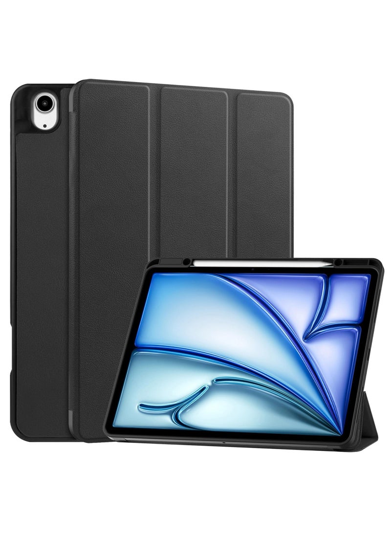 DUSALA Case for IPad Air 13 Inch Case 2024 with Pencil Holder Auto Sleep/Wake Slim Cover for IPad 13'' Case (Black) - Image 1