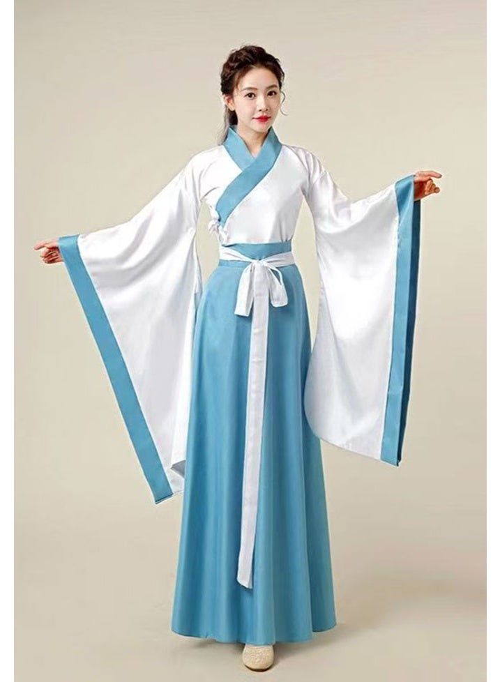 liannaner Women's Hanfu Traditional Chinese Outfit, Ancient Chinese Costume with Wide Flared Sleeves, Hanfu Dress for Women for Cosplay, Dance Performance, Halloween, Themed Party - Image 1