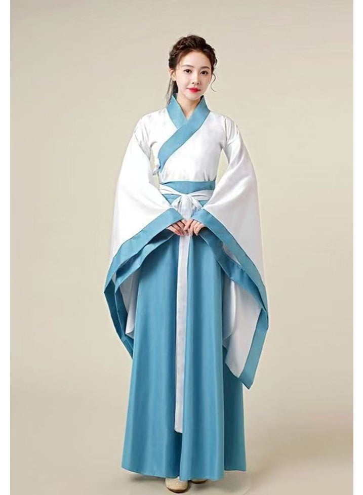 liannaner Women's Hanfu Traditional Chinese Outfit, Ancient Chinese Costume with Wide Flared Sleeves, Hanfu Dress for Women for Cosplay, Dance Performance, Halloween, Themed Party - Image 3