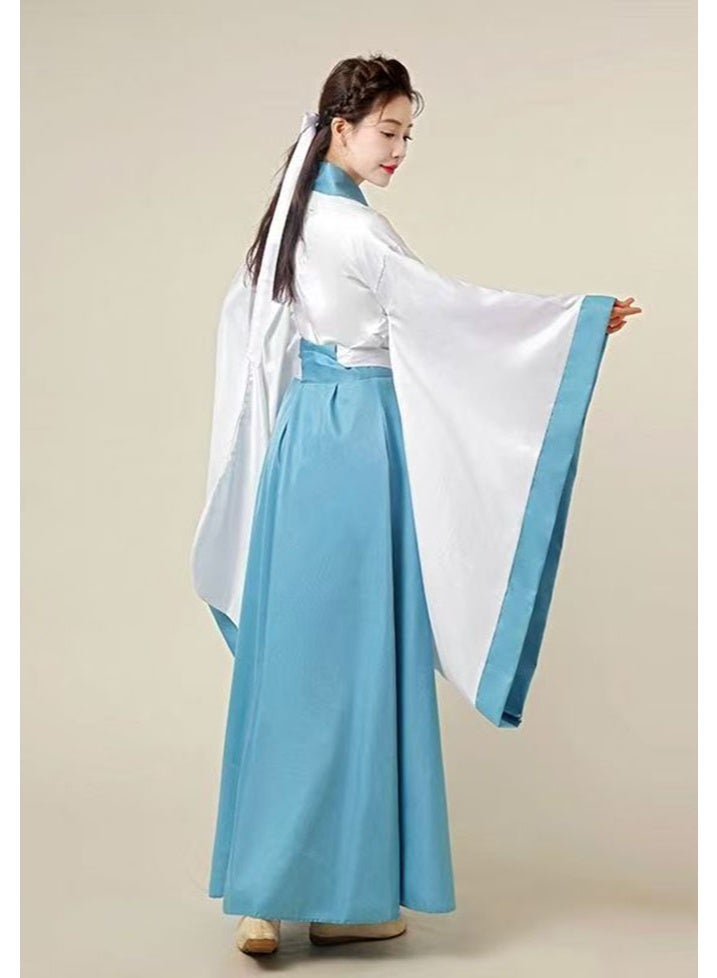 liannaner Women's Hanfu Traditional Chinese Outfit, Ancient Chinese Costume with Wide Flared Sleeves, Hanfu Dress for Women for Cosplay, Dance Performance, Halloween, Themed Party - Image 4