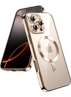 Soft Clear Case For Iphone 16 Pro Max 6.9 Inch Camera Lens Full Protection Compatible With Magsafe Wireless Charging Shockproof Electroplated Tpu Phone Cover Desert Titanium