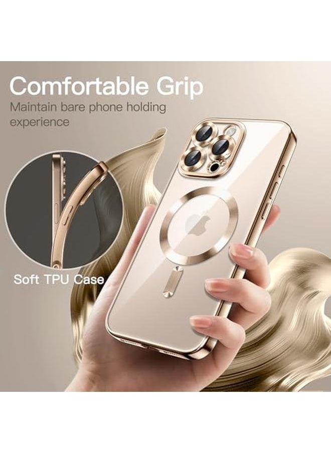 Jetech - Soft Clear Case For Iphone 16 Pro Max 6.9 Inch Camera Lens Full Protection Compatible With Magsafe Wireless Charging Shockproof Electroplated Tpu Phone Cover Desert Titanium - Image 1
