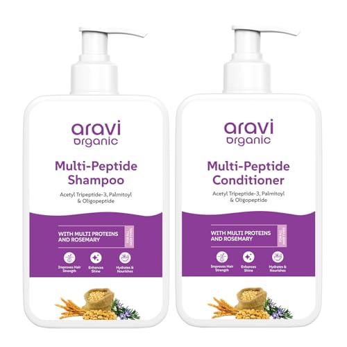 Aravi Organic Multi-peptide Shampoo & Multi-peptide Conditioner For Healthy Hair Growth - Pack of 2 - Image 1