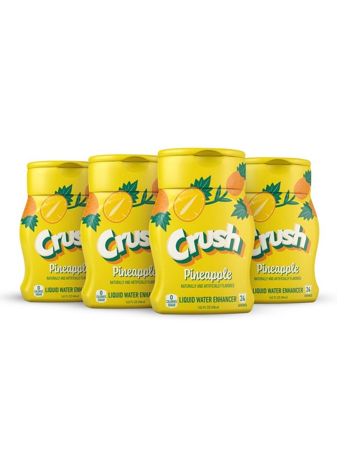Crush Crush, Pineapple, Liquid Water Enhancer - New, Better Taste! (4 Bottles, Makes 96 Flavored Water Drinks) - Sugar Free, Zero Calorie  - Image 1
