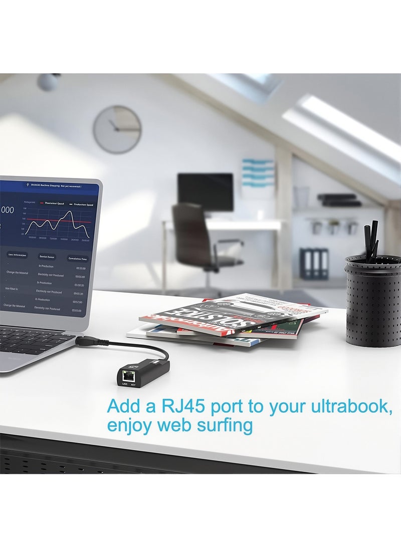 Type-C 3.1 to Gigabit Ethernet Adapter - Wired RJ45 100/1000M LAN Network Adapter Compatible with MacBook, Chromebook, Windows 10, Linux, Mac OS, Chrome OS, Nintendo Switch - Image 4