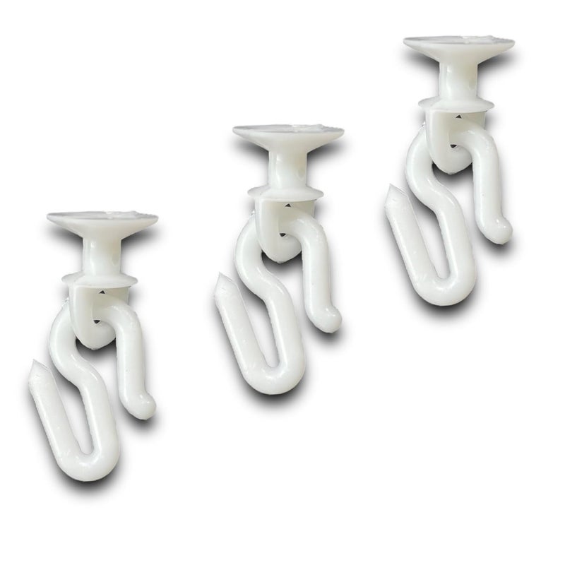 MEI White Plastic S Curtain Hooks with Runners 50 Piece - Image 1