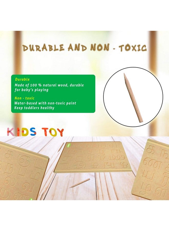 بيبي لوحة تعليمية خشبية لتعلم الحروف الساكنة التاميلية من بايبي، مجموعة تحسين خط اليد للحروف التاميلية مع لوحة تتبع، لوحة ألغاز خشبية تعليمية للأطفال، أولاد وبنات - Image 3