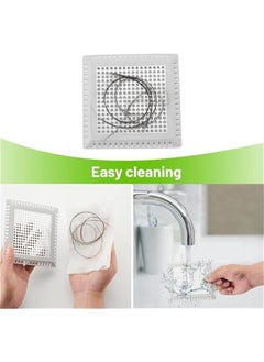 هوكور SupWolf Drain Hair Catcher,Shower Drain Cover Hair Catcher Shower Drain Strainer for Bathroom Floor,Square Shower Hair Drain Catcher to Keep Away from Clogged Drain-No Rust  - Image 3