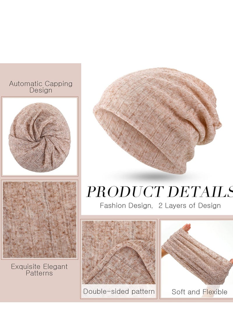 SYOSI TERRIFI 5 Pieces Women's Slouchy Beanie Hat Baggy Skull Sleep Cap Turban Headwear - Image 4