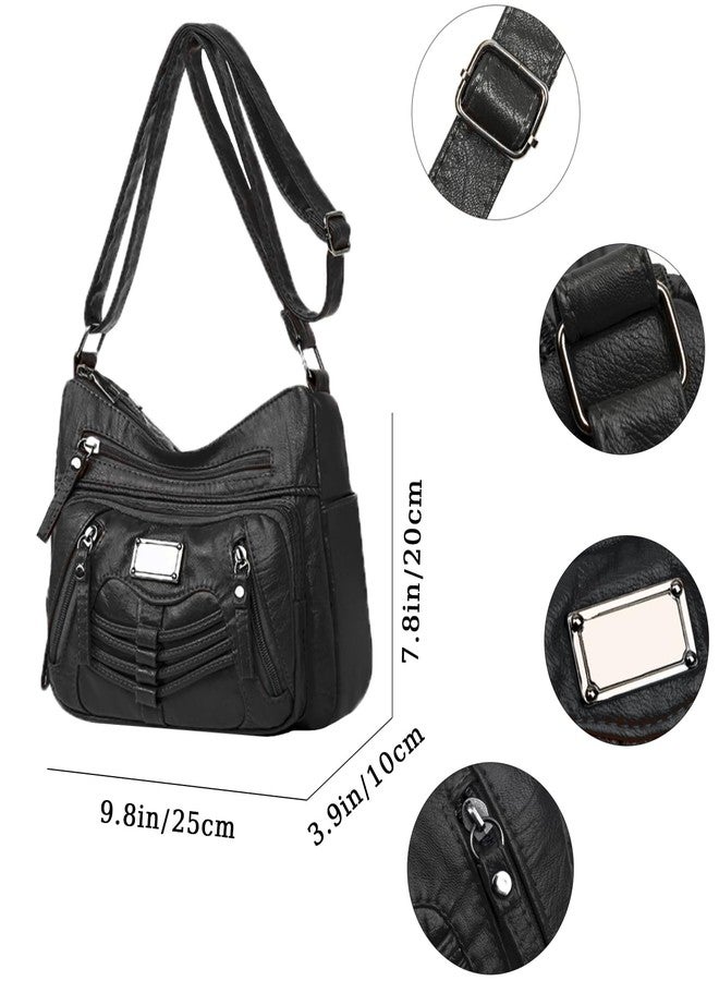 LassZone Womens Crossbody Handbag Soft PU Leather Purse Waterproof Hobo Shoulder Bag Messenger Bag Ladies Satchel - Image 5