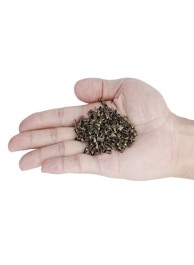 Filfeel 300Pcs Bag Pinch Bails For Pendants, Pendant Connector Pinch Clips Clasps Snap, Jewelry Findings Alloy Bails (20g per Piece) Bronze - Image 5