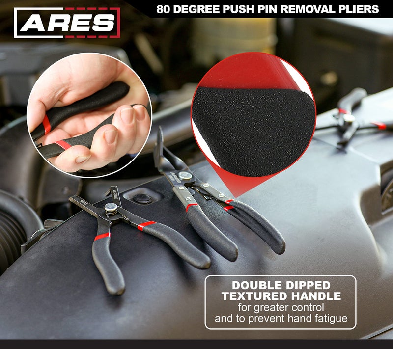 ARES 10071-30 Degree Push Pin Removal Pliers - Easily Removes Push Pin Style Fasteners - Prevents Damage to Trim and Fasteners - Image 4