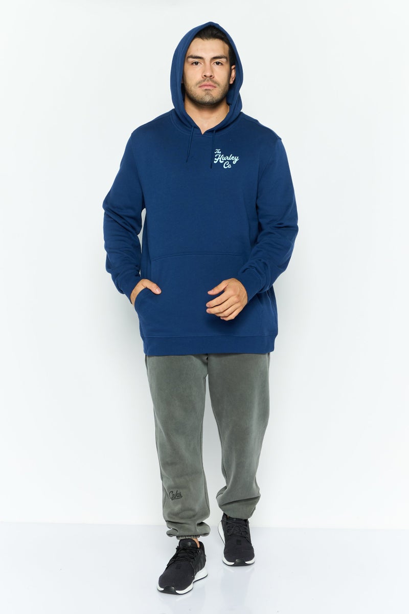 Hurley Men Sportswear Fit Long Sleeve Outdoor Sweatshirt, Dark Blue  - Image 3
