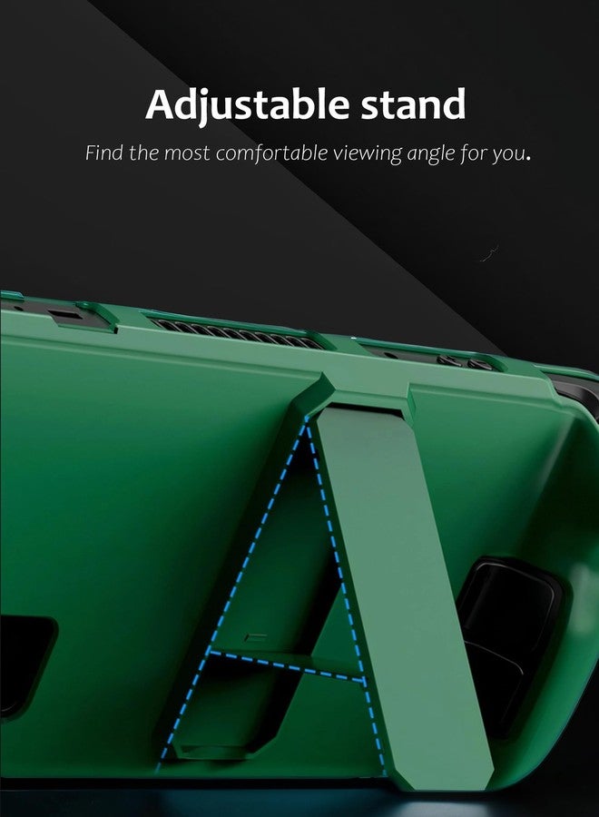 Sorandy جراب سوراندي الواقي المزود بحامل لجهاز ستيم ديك، وملحقات فالف ستيم ديك، يحمي من الصدمات والسقوط والخدوش والغبار وبصمات الأصابع، حماية كاملة بدون استخدام اليدين (لون أخضر زيتوني) - Image 4