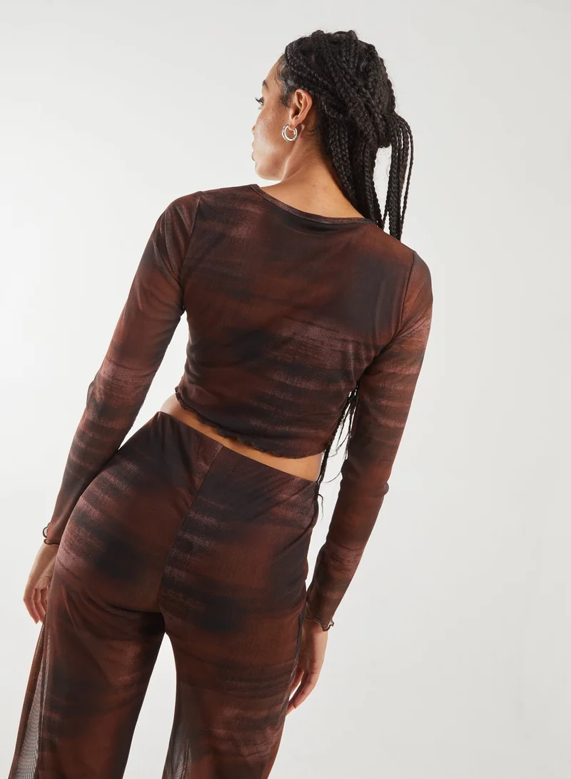 Pink Vanilla Saturn Long Sleeve Letterbox Top