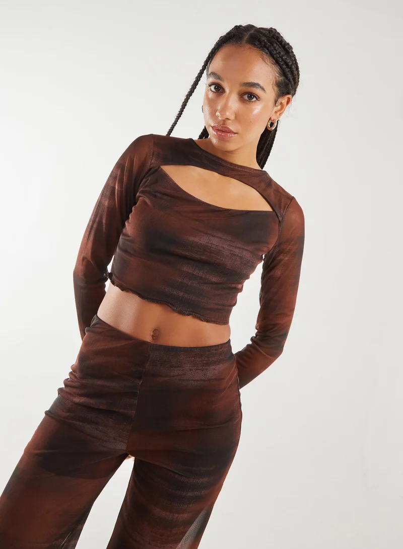 Pink Vanilla Saturn Long Sleeve Letterbox Top