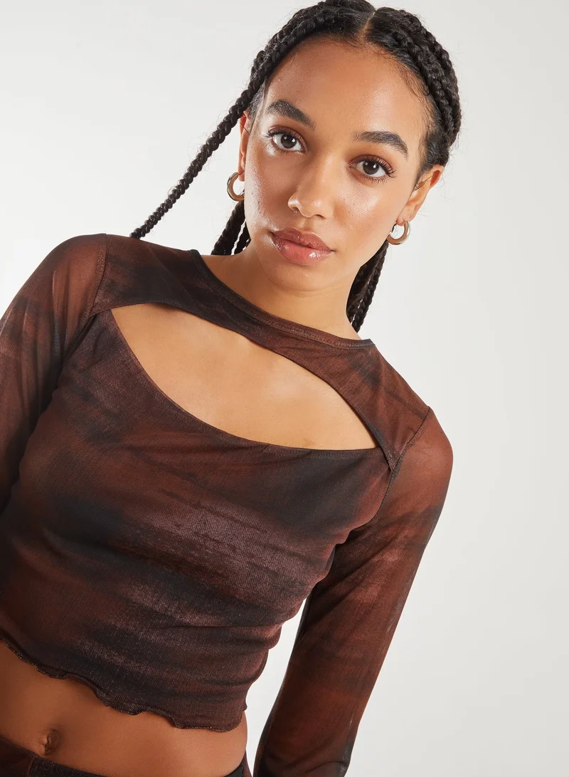 Pink Vanilla Saturn Long Sleeve Letterbox Top