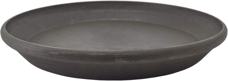 PSW Pot Collection AP35DC 14-inch Plastic/Stone/Wood Composite Plant Saucer Drip Tray – No Drainage Hole (Drillable), Indoor/Outer Water Tray, Dark Charcoal - Image 1