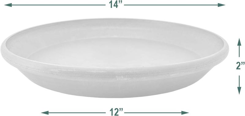 PSW Pot Collection AP35DC 14-inch Plastic/Stone/Wood Composite Plant Saucer Drip Tray – No Drainage Hole (Drillable), Indoor/Outer Water Tray, Dark Charcoal - Image 4