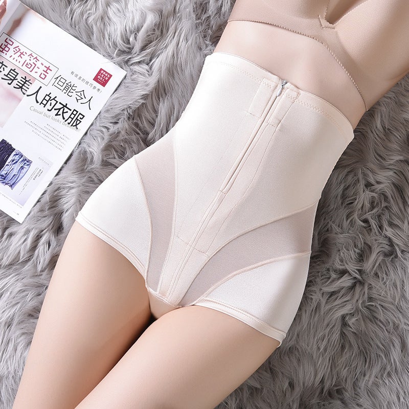 Zipper High Waist Belly Shaping Pants Summer Thin Slimming Postpartum Belly Contracting Stomach Lifting Hip Shaping Pants Waist Slimming Plus Size - Image 2
