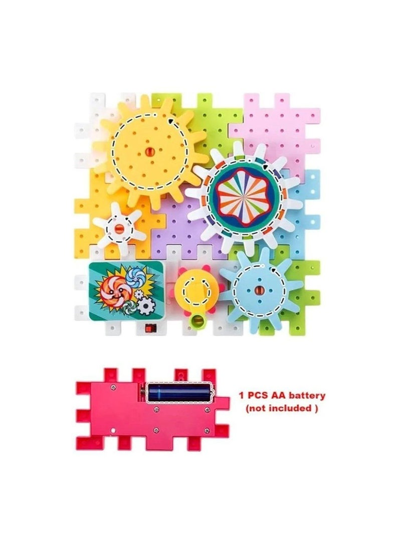لعبة مكعبات بناء كهربائية للأولاد والبنات من عمر 3 و4 و5 و6 سنوات فما فوق، ألعاب مكعبات بلاستيكية اصنعها بنفسك، مكعبات تعليمية ممتعة، مكعبات تعليمية متشابكة، 83 قطعة - Image 3