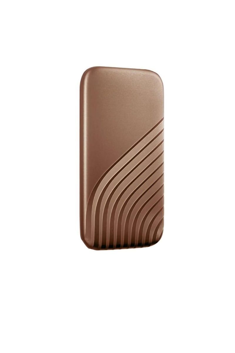 SSD محمول، محرك أقراص ذو حالة صلبة خارجي محمول، محرك تخزين بيانات قوي وسريع للغاية، محرك نسخ احتياطي محمي بكلمة مرور مع تشفير الأجهزة، (قطعة واحدة، ذهبي، 2 تيرابايت) - Image 1